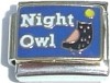 Night owl - enamel charm